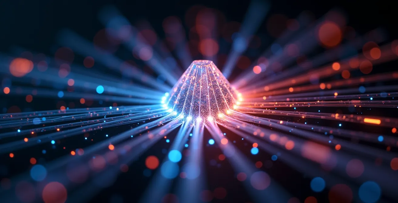 Interconnected automation system visualized through abstract network nodes
