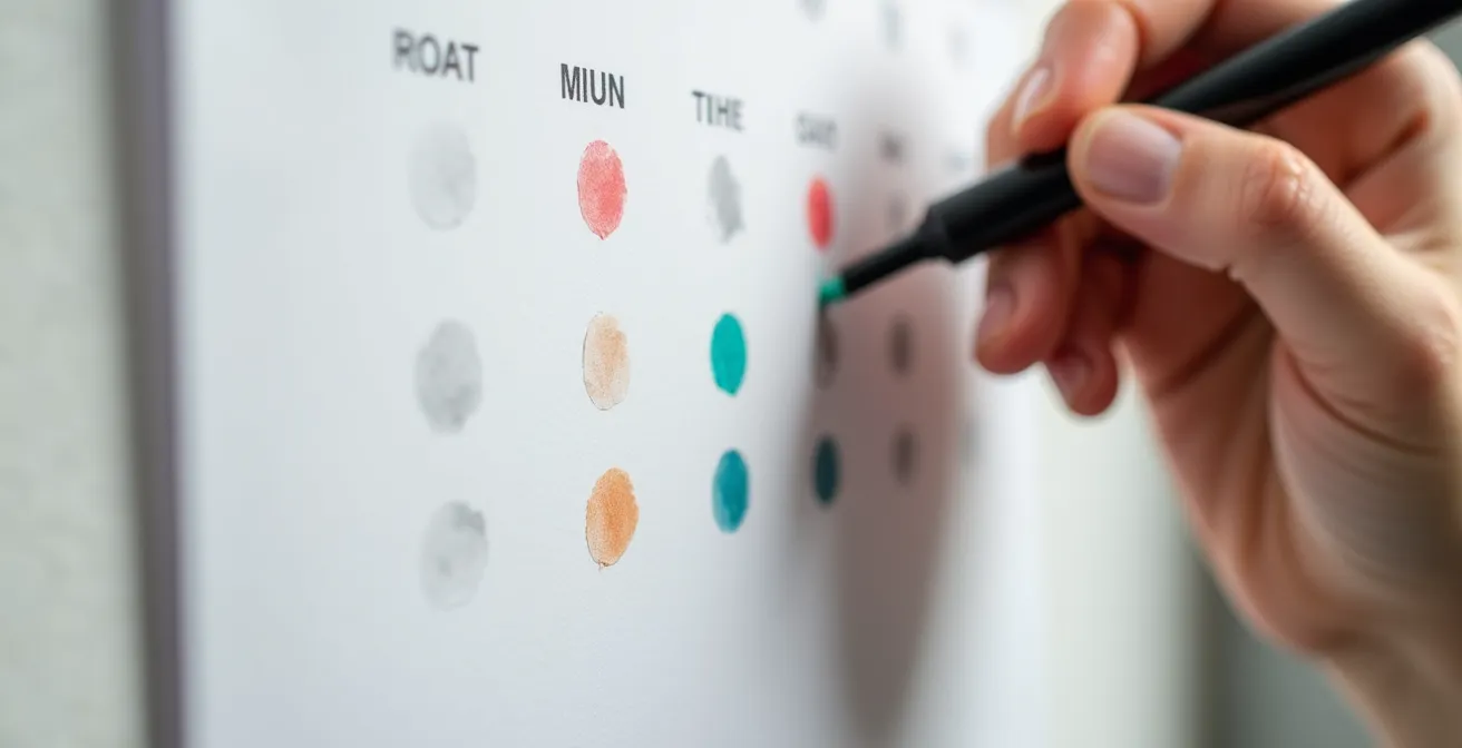 Entrepreneur marking strategic launch dates on wall calendar