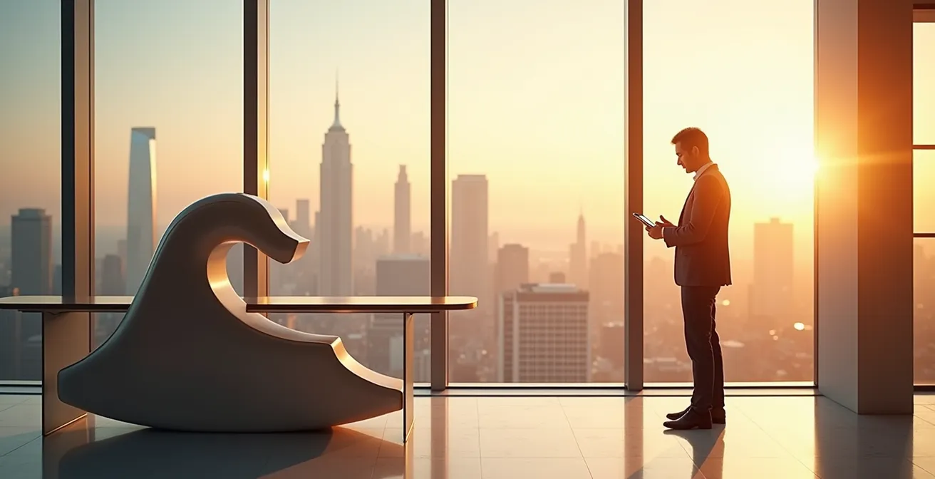 Business owner analyzing financial charts showing optimal timing for loan application