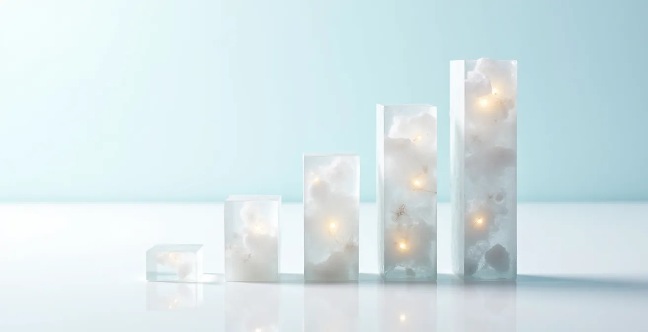 Abstract geometric composition representing different pricing tiers and subscription levels